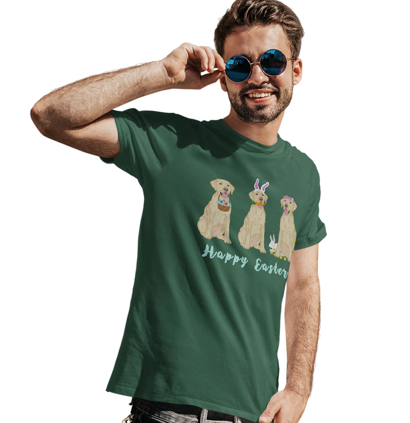 Easter Yellow Labrador Line Up - Adult Unisex T-Shirt