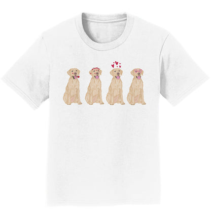 Yellow Lab Love Line Up - Kids' Unisex T-Shirt