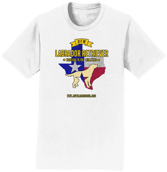 DFW LRRC Texas Flag Yellow Lab Logo - Adult Unisex T-Shirt