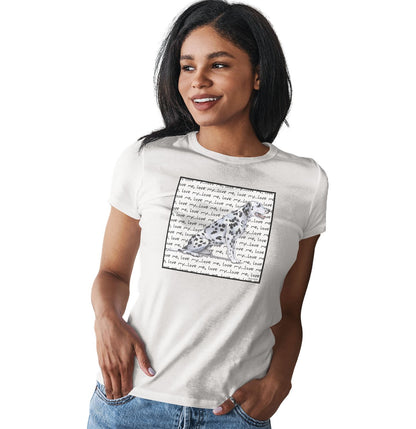 Dalmatian Love Text - Women's Fitted T-Shirt