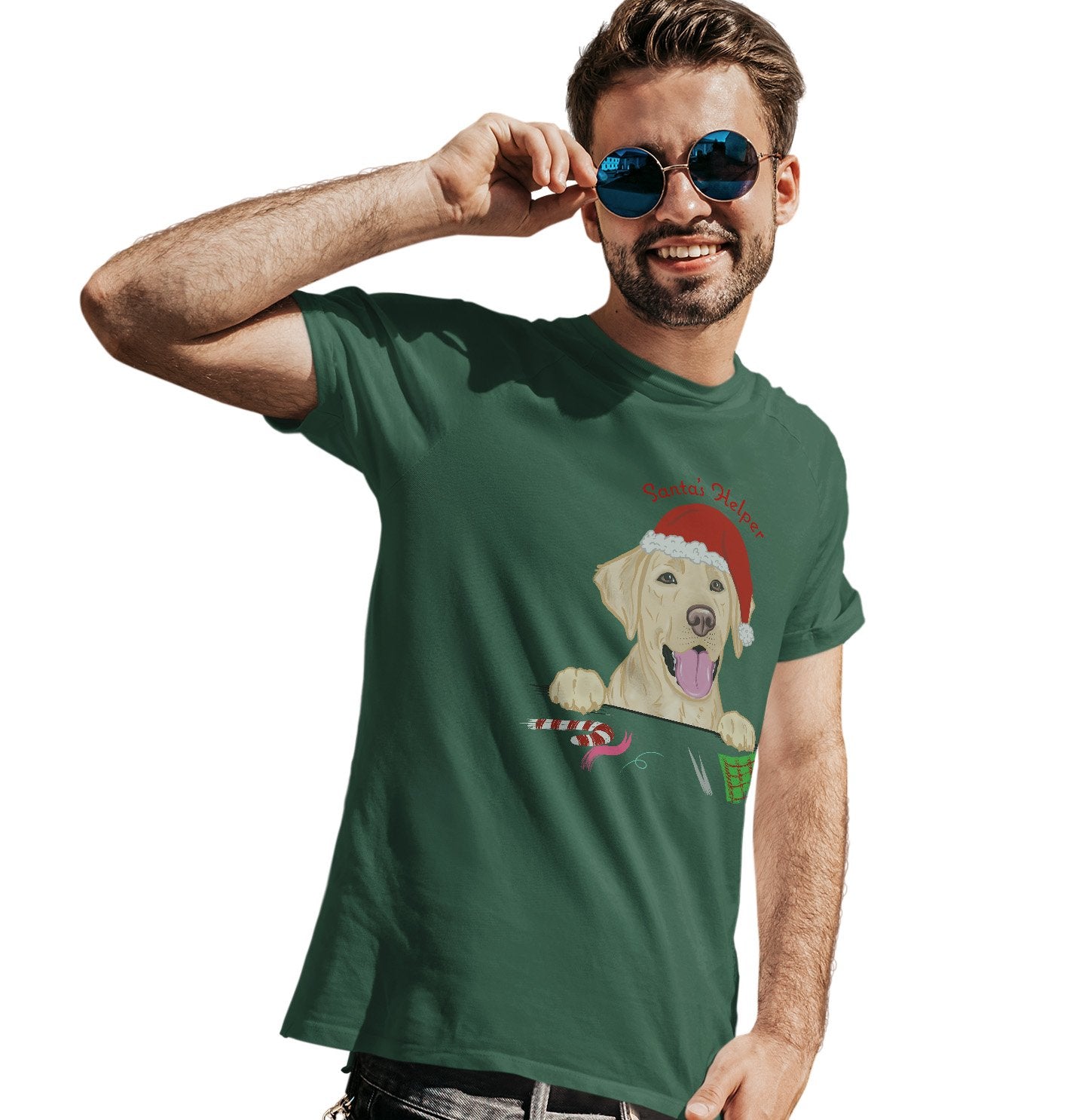 Santa Helper Yellow Lab - Adult Unisex T-Shirt