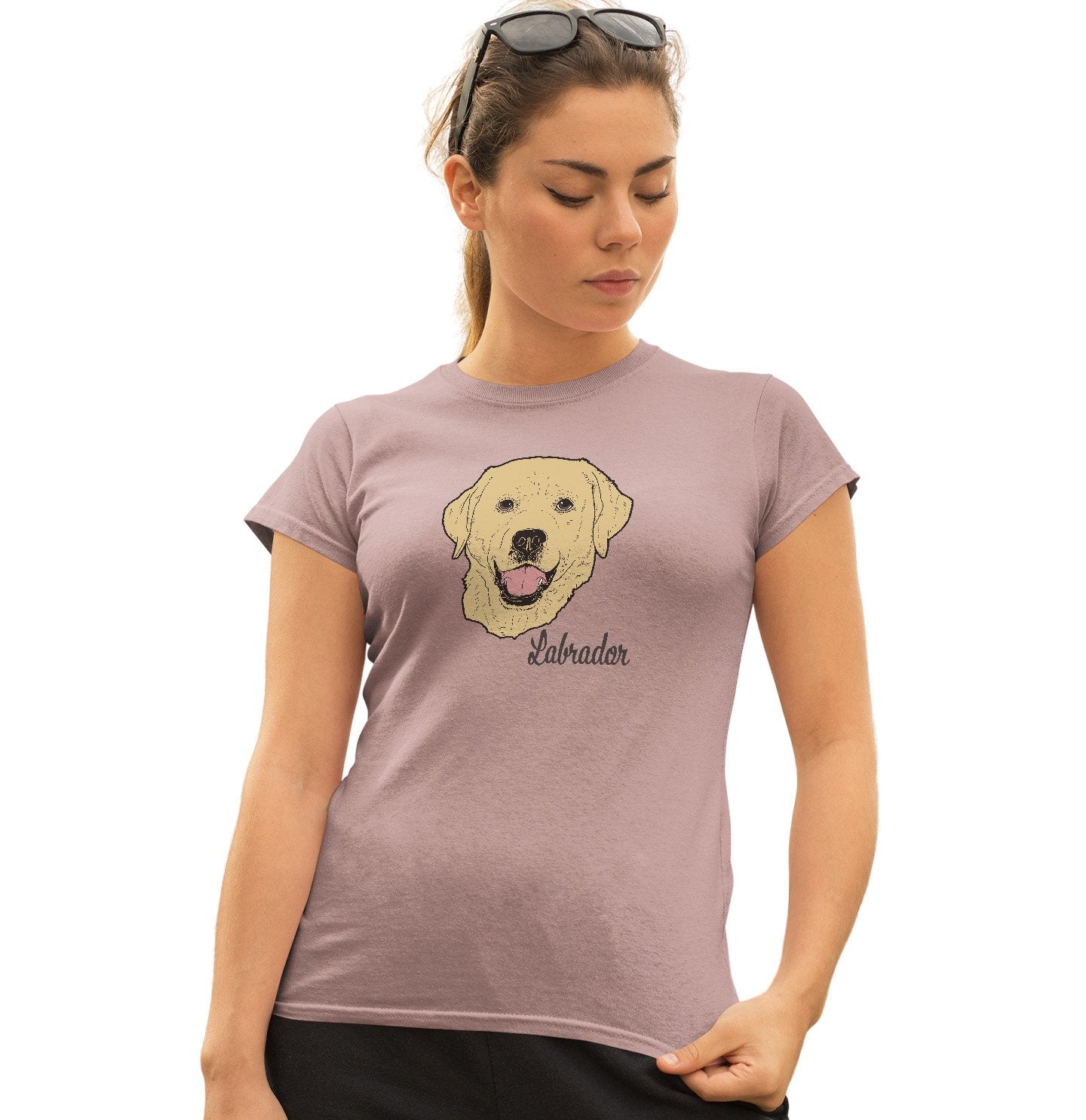 Yellow Labrador Headshot - Women's Fitted T-Shirt