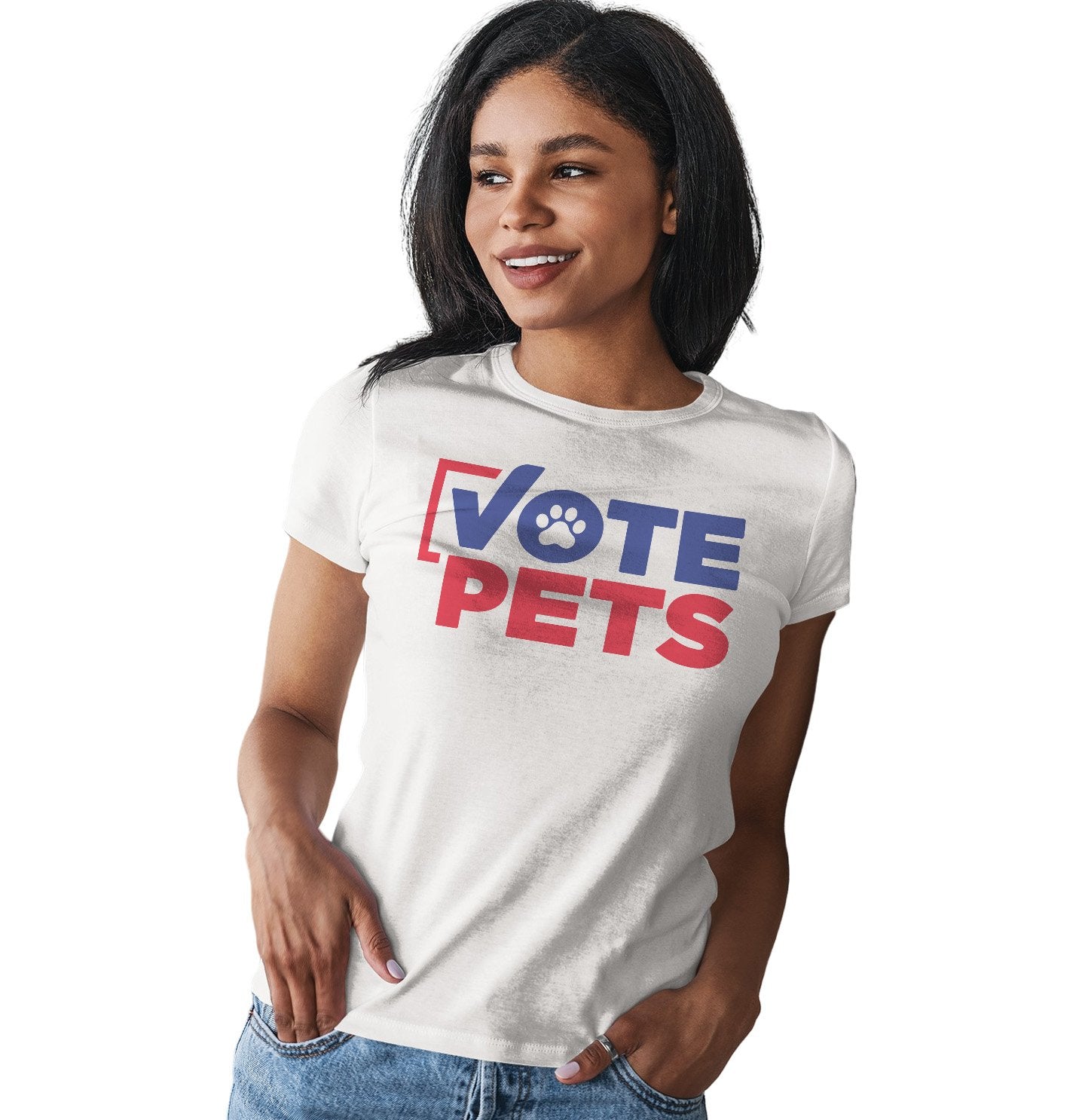 Animal Pride - Vote Pets Stacked Logo - Women's Fitted T-Shirt