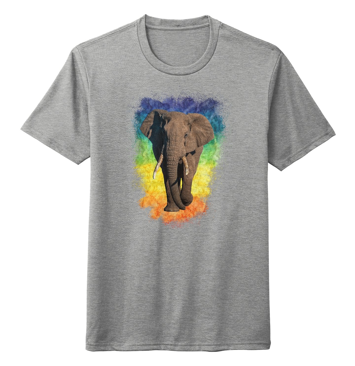 Elephant Rainbow - Adult Tri-Blend T-Shirt