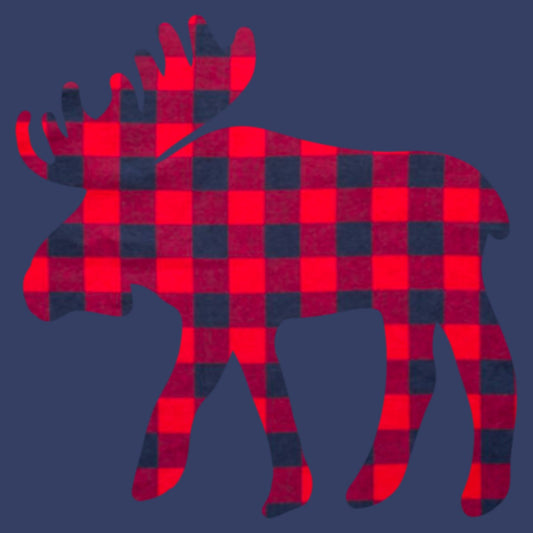 Plaid Moose - Adult Unisex Hoodie Sweatshirt