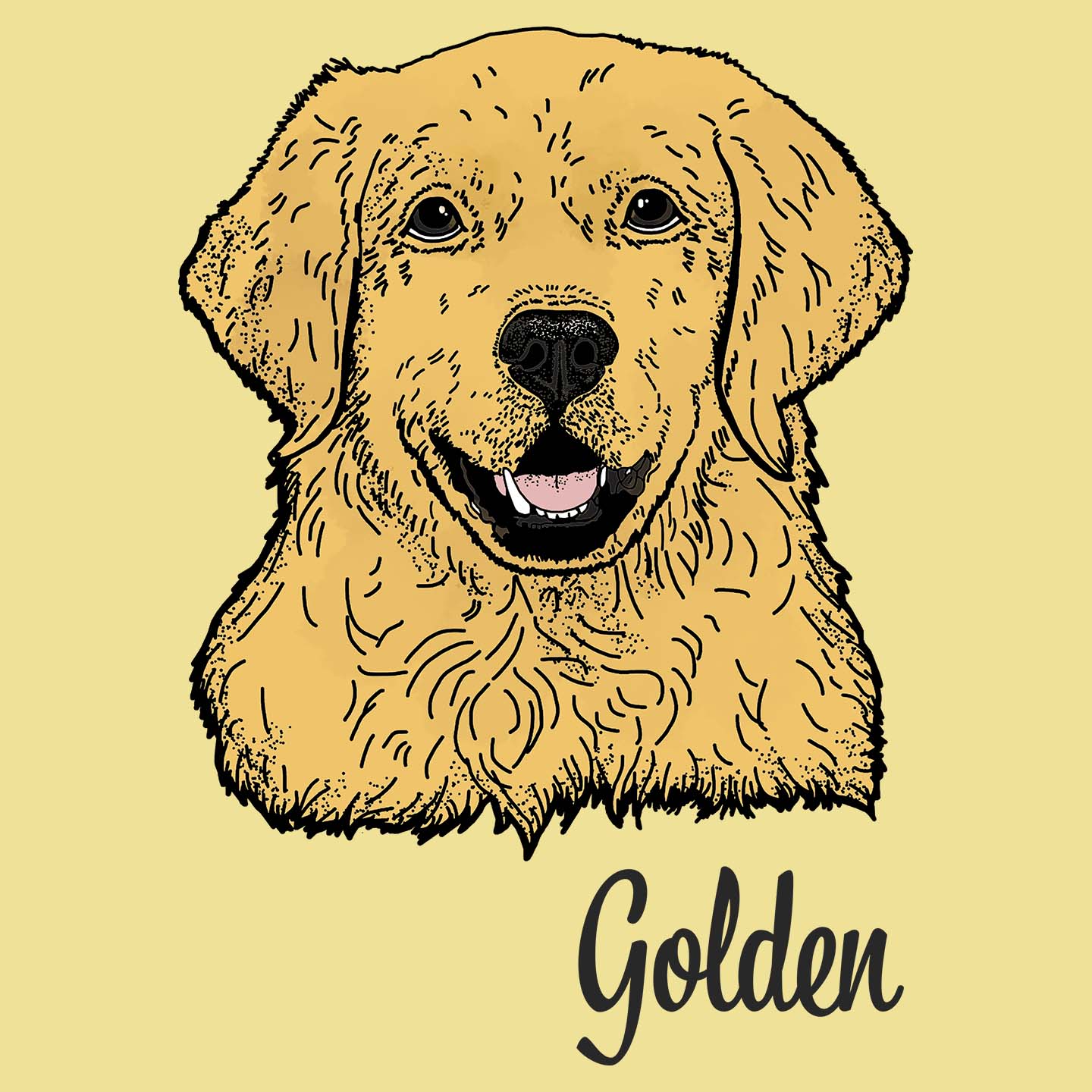 Golden Retriever Headshot - Adult Unisex T-Shirt