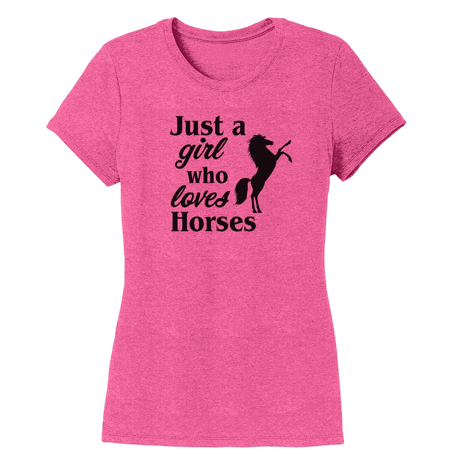 Animal Pride - Just A Girl Who Loves Horses Silhouette - Women's Tri-Blend T-Shirt