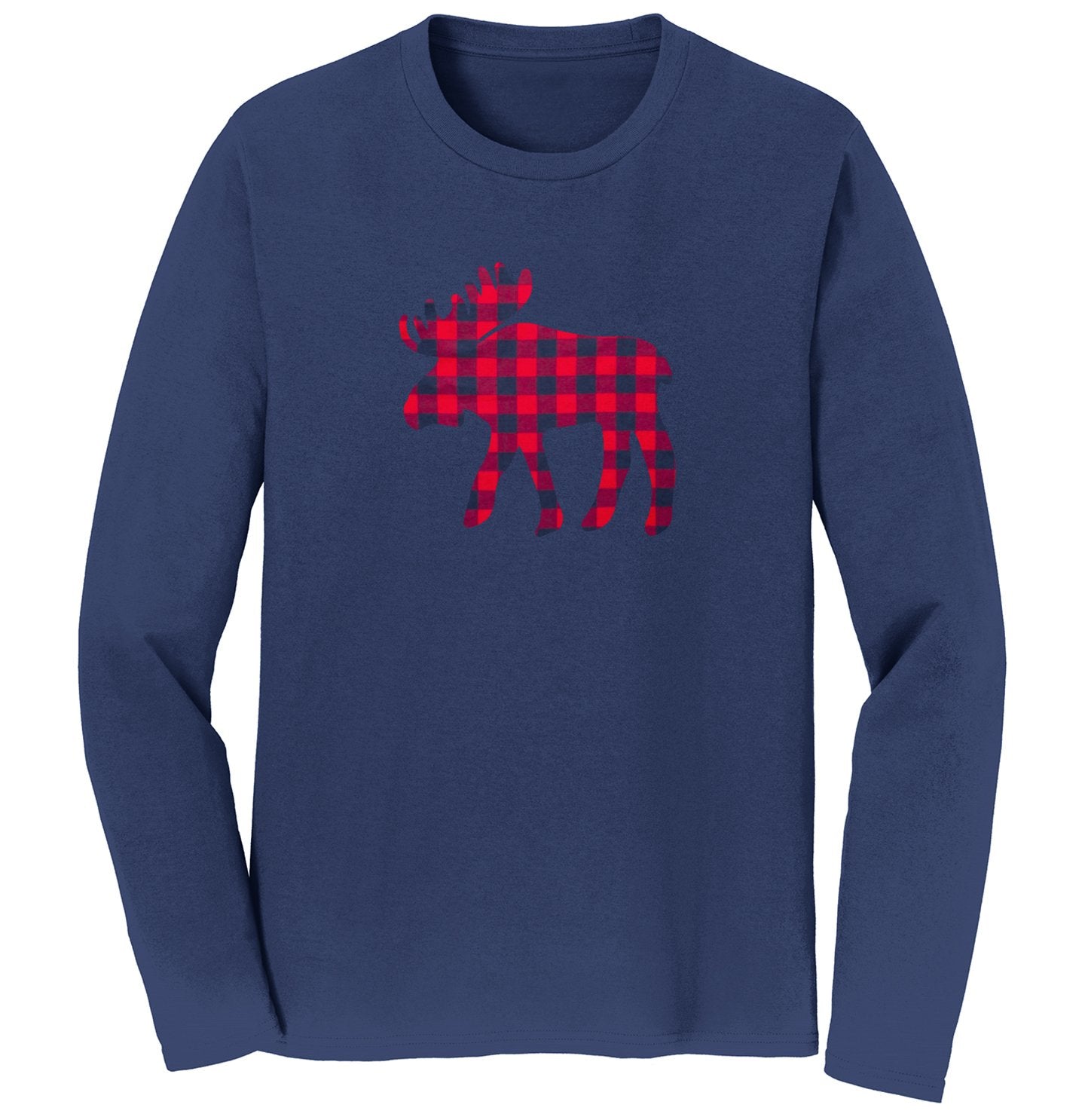 Plaid Moose - Long Sleeve T-Shirt