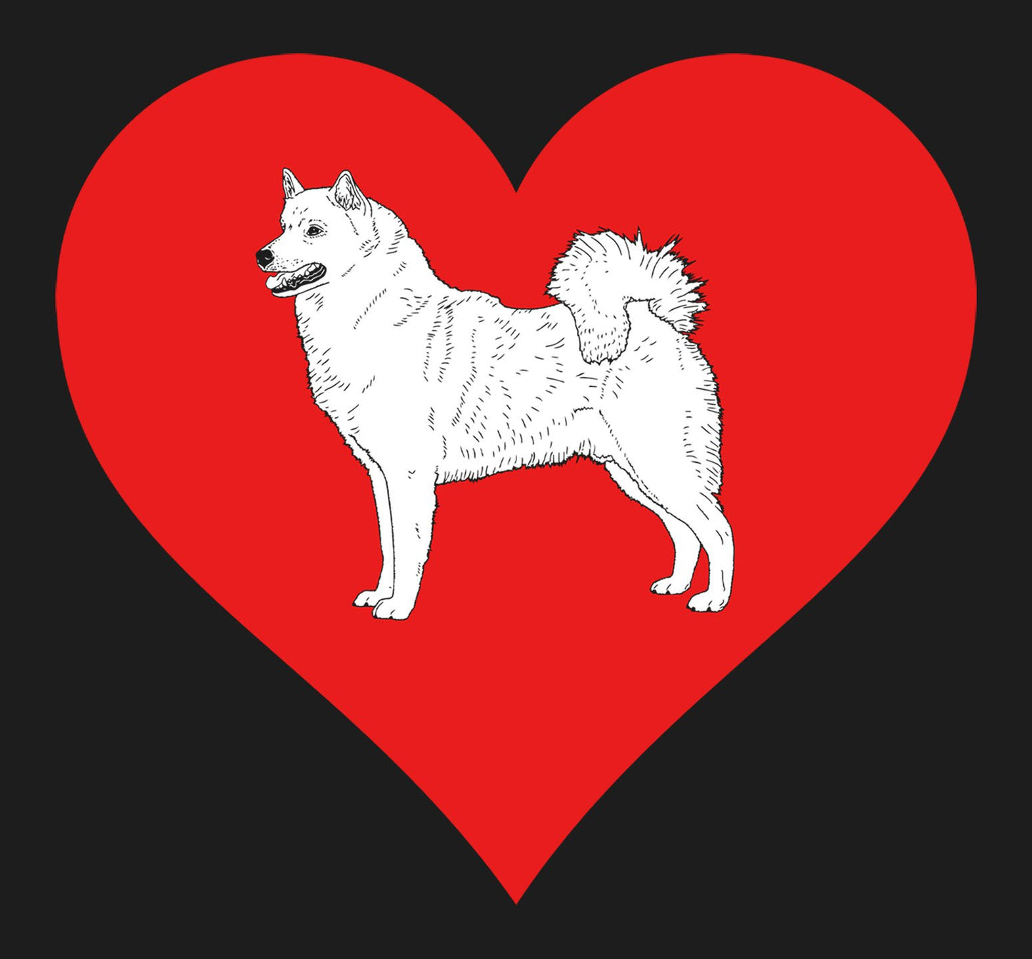 Finnish Spitz on Heart Left Chest - Women's Full-Zip Hoodie Sweatshirt