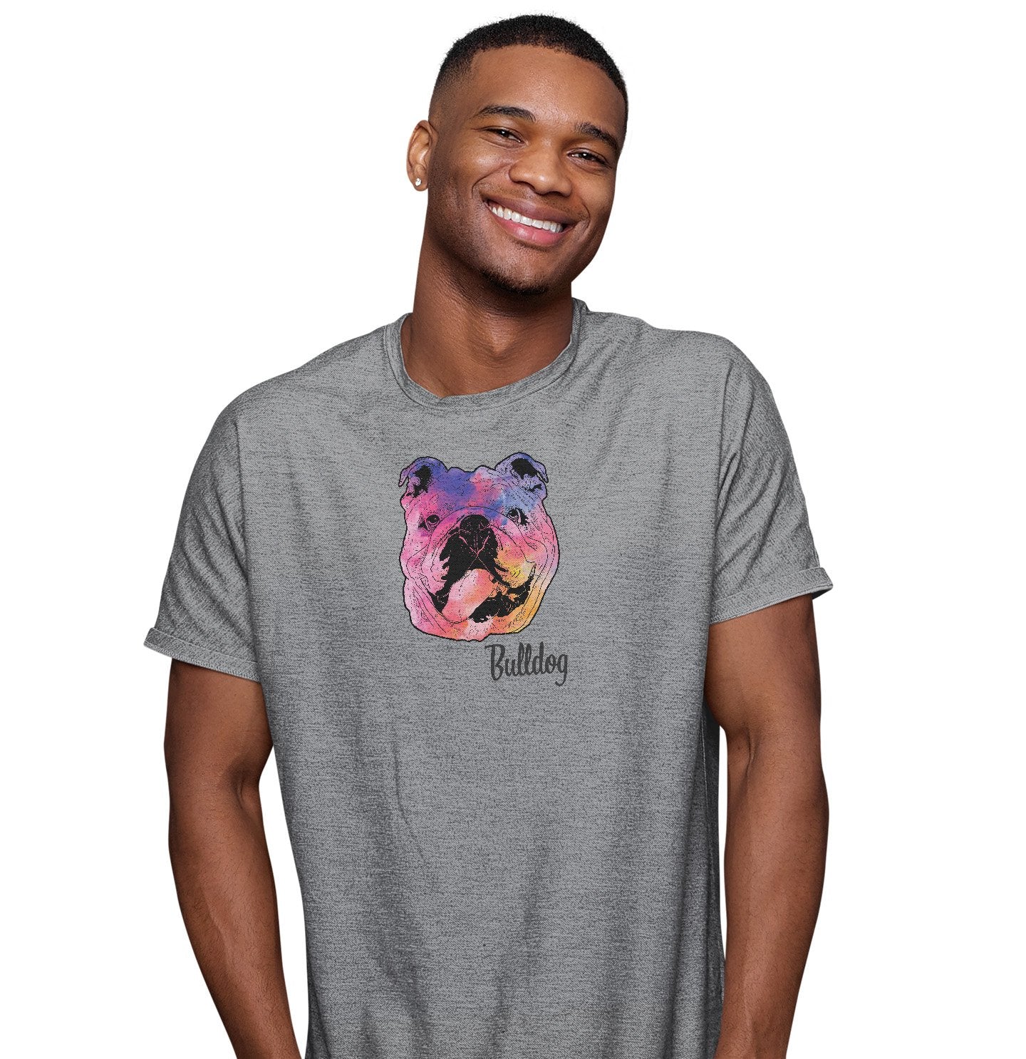 Colorful Bulldog Headshot - Adult Unisex T-Shirt