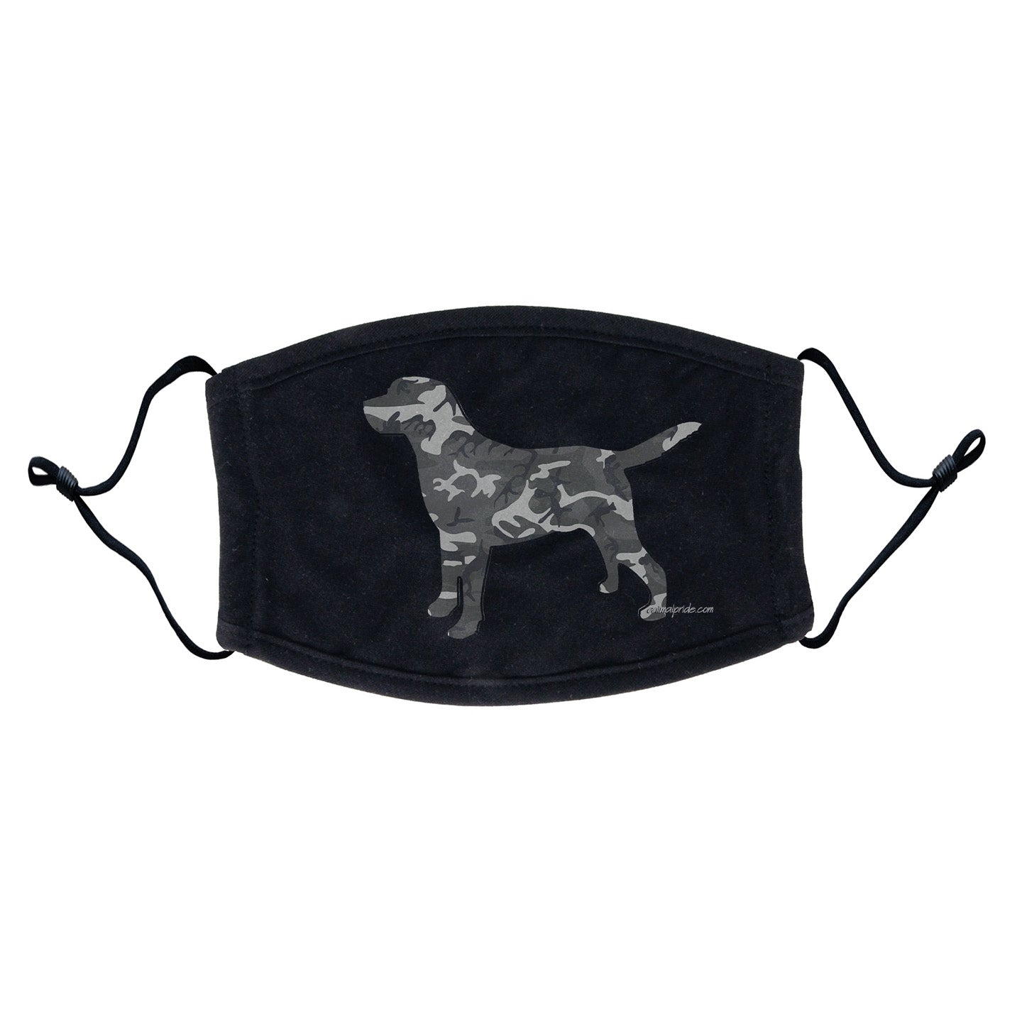 Labrador Silhouette Winter Camouflage Face Mask - Adjustable Ear Loops, Reusable & Washable, Cloth - Animal Pride