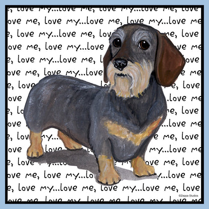 Wire Haired Dachshund Love Text - Women's Fitted T-Shirt