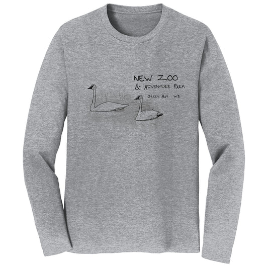 NEW Zoo Trumpeter Swans Outline - Adult Unisex Long Sleeve T-Shirt