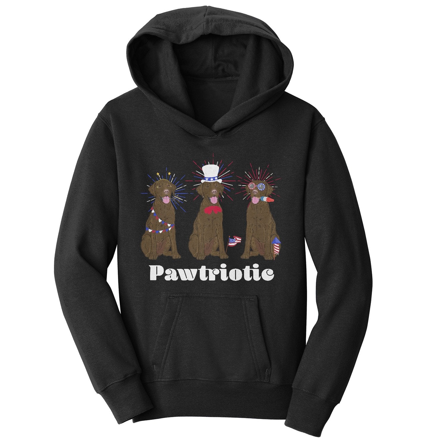 4th of July Patriotic Chocolate Lab - Kids' Unisex Hoodie Sweatshirt