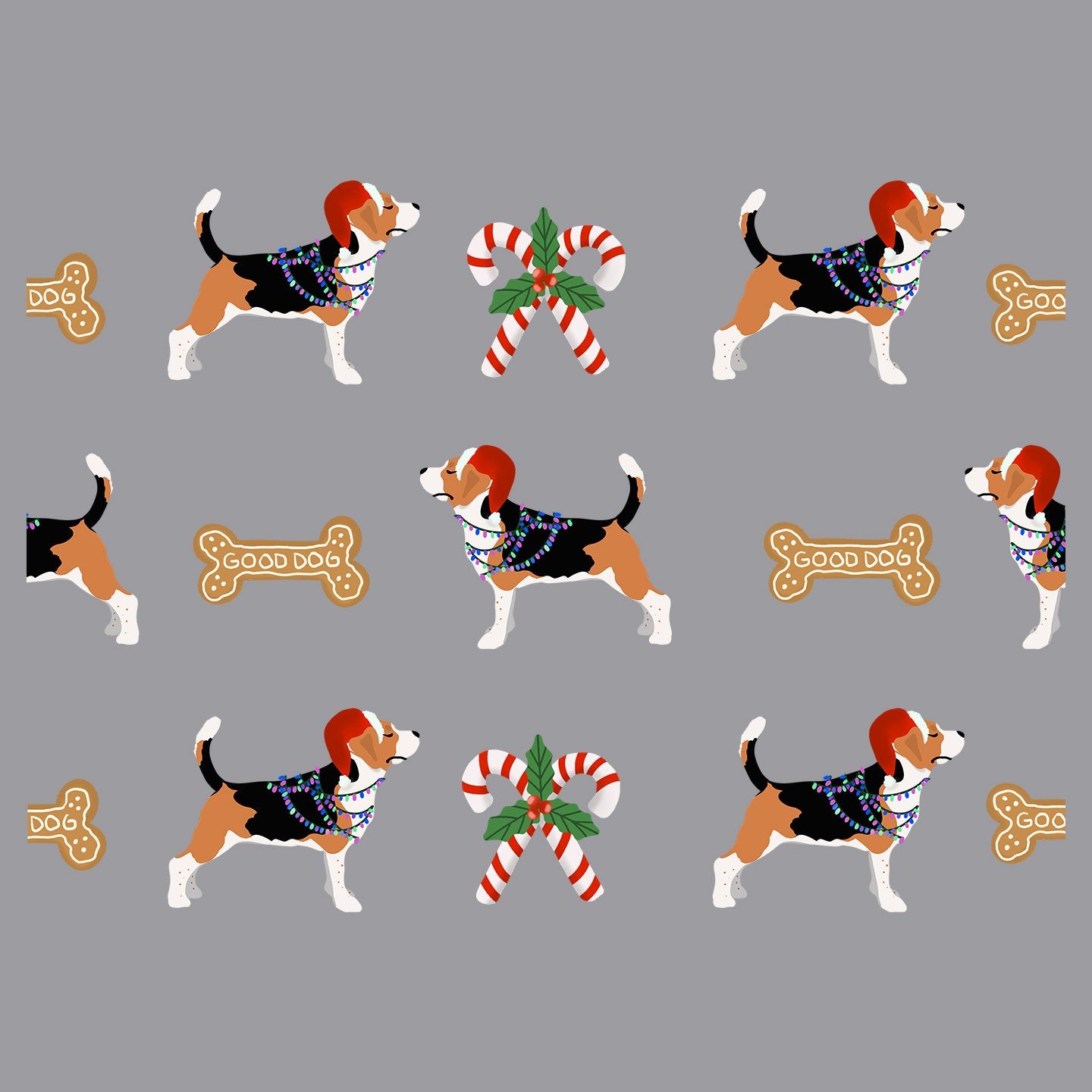 Christmas Beagle Pattern - Adult Adjustable Face Mask