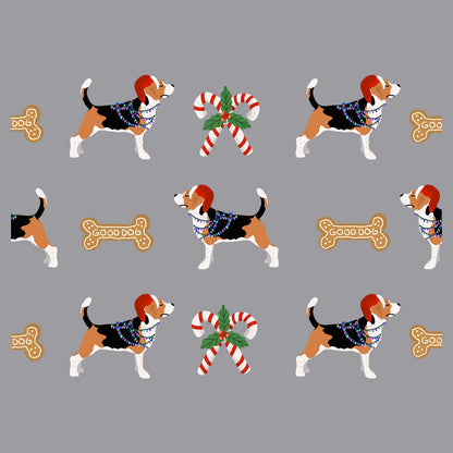 Christmas Beagle Pattern - Adult Adjustable Face Mask