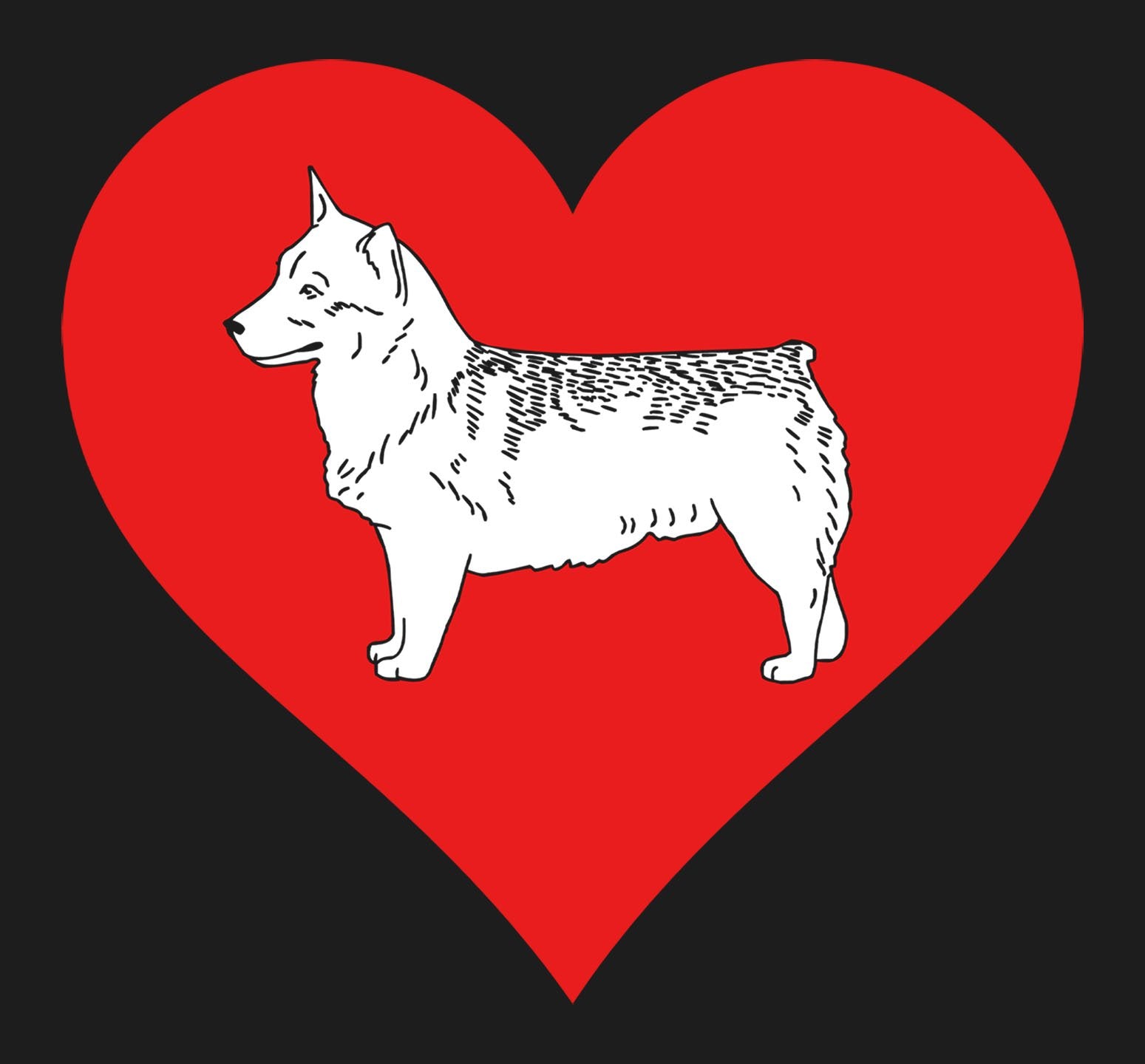 Swedish Vallhund on Heart Left Chest - Women's Full-Zip Hoodie Sweatshirt