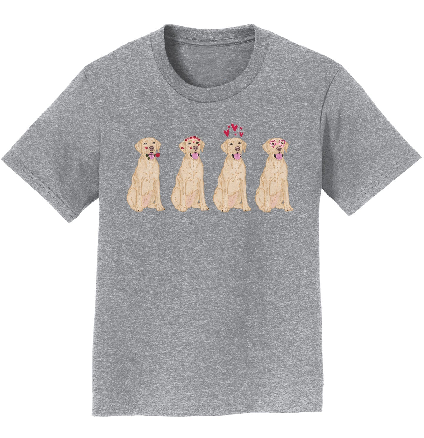 Yellow Lab Love Line Up - Kids' Unisex T-Shirt