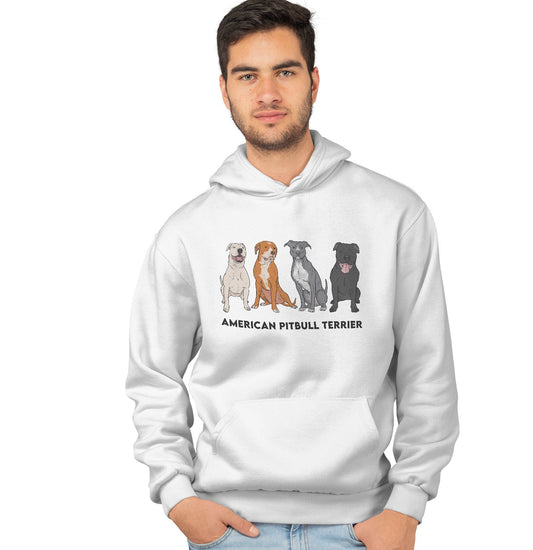Animal Pride - American Pit Bull Terrier Line Up - Adult Unisex Hoodie Sweatshirt