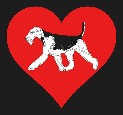 Airedale Terrier on Heart Left Chest - Women's Full-Zip Hoodie Sweatshirt