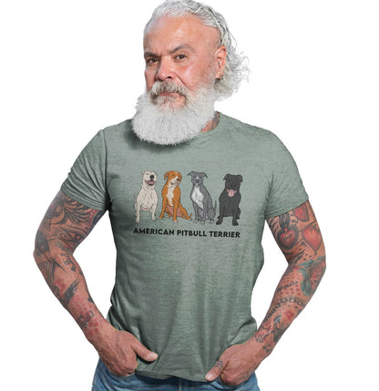 American Pit Bull Terrier Line Up - Adult Tri-Blend T-Shirt