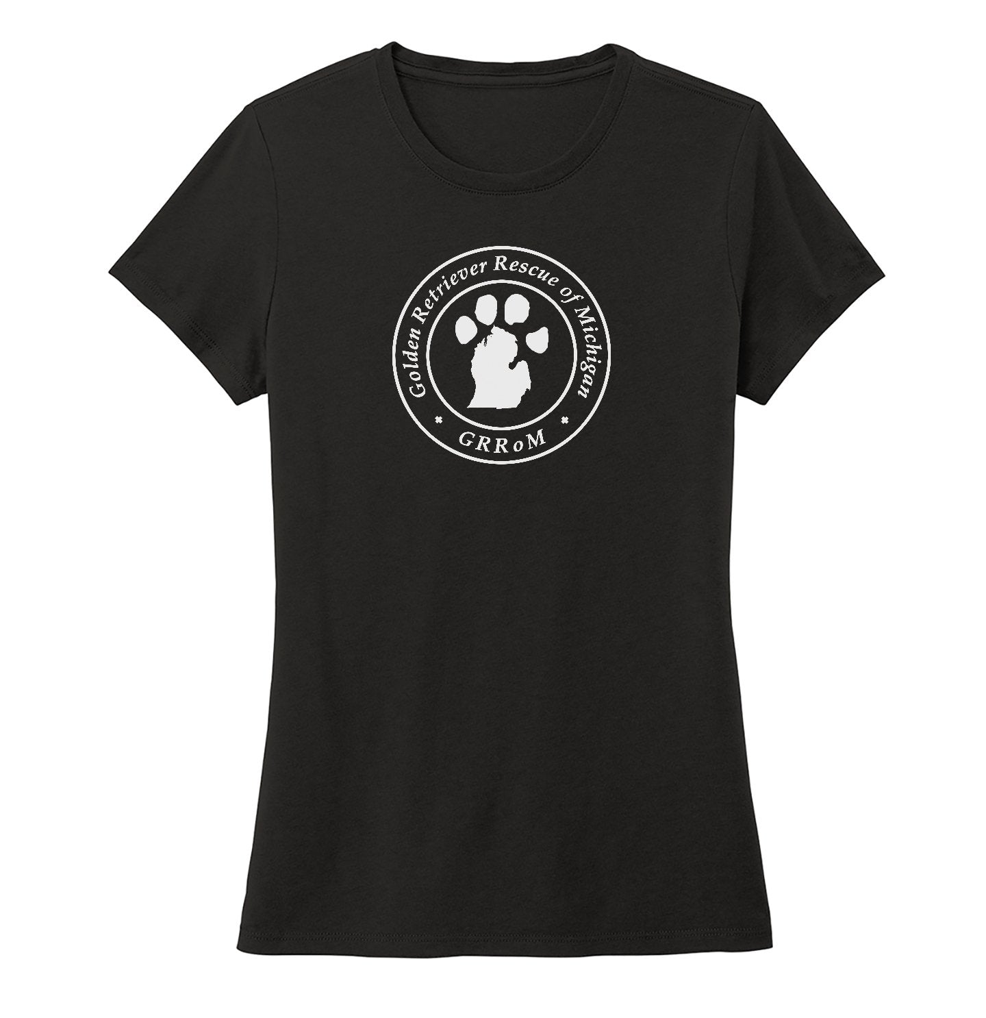 Golden Retriever Rescue of Michigan Logo - Full Front White - Ladies' Tri-Blend T-Shirt