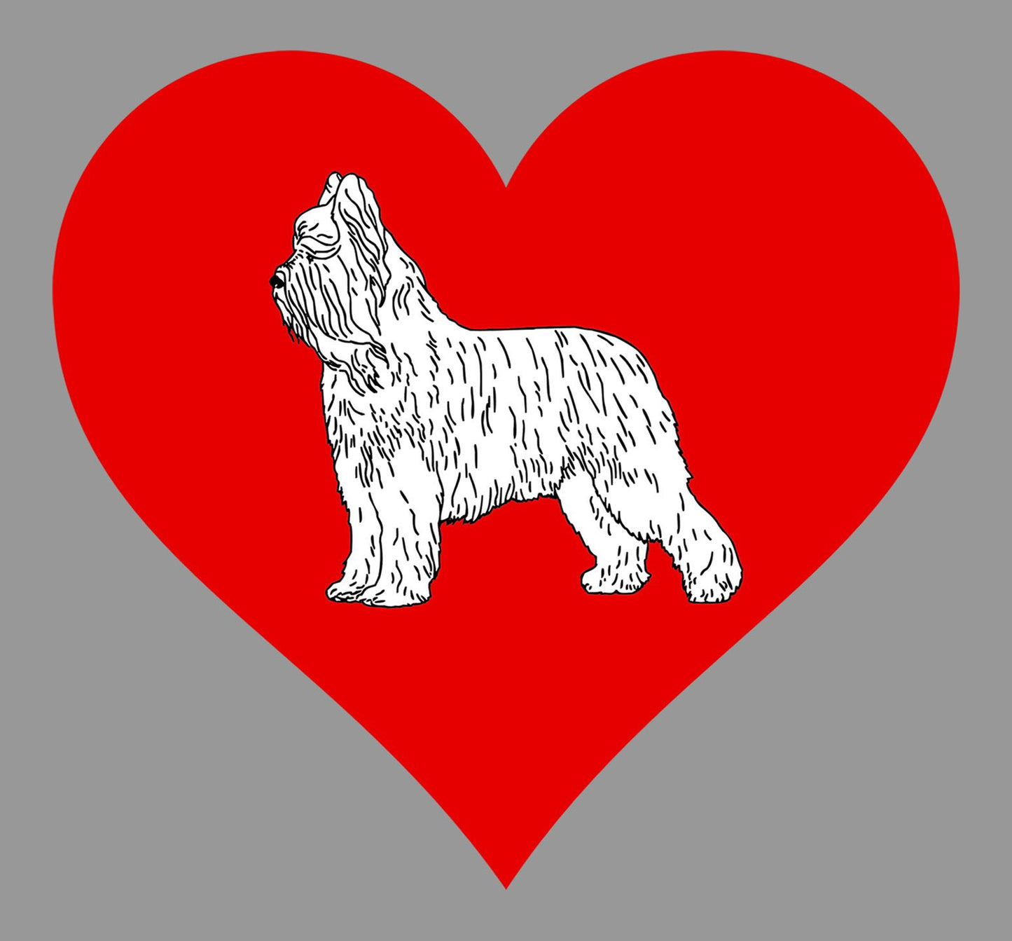Briard on Heart Left Chest - Women's Full-Zip Hoodie Sweatshirt