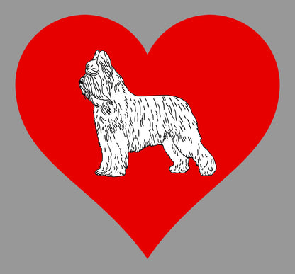 Briard on Heart Left Chest - Women's Full-Zip Hoodie Sweatshirt