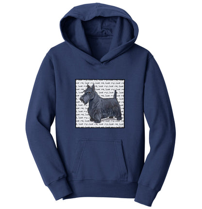 Animal Pride - Scottie Love Text - Kids' Unisex Hoodie Sweatshirt