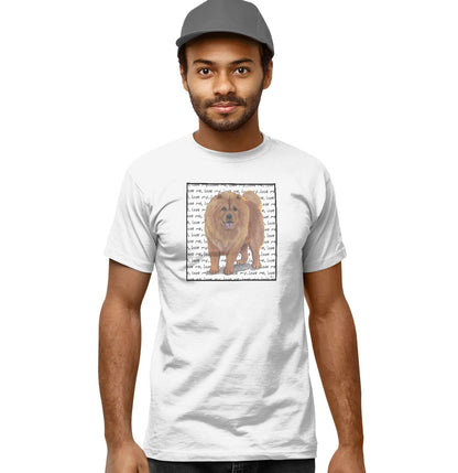 Chow Chow Love Text - Adult Unisex T-Shirt