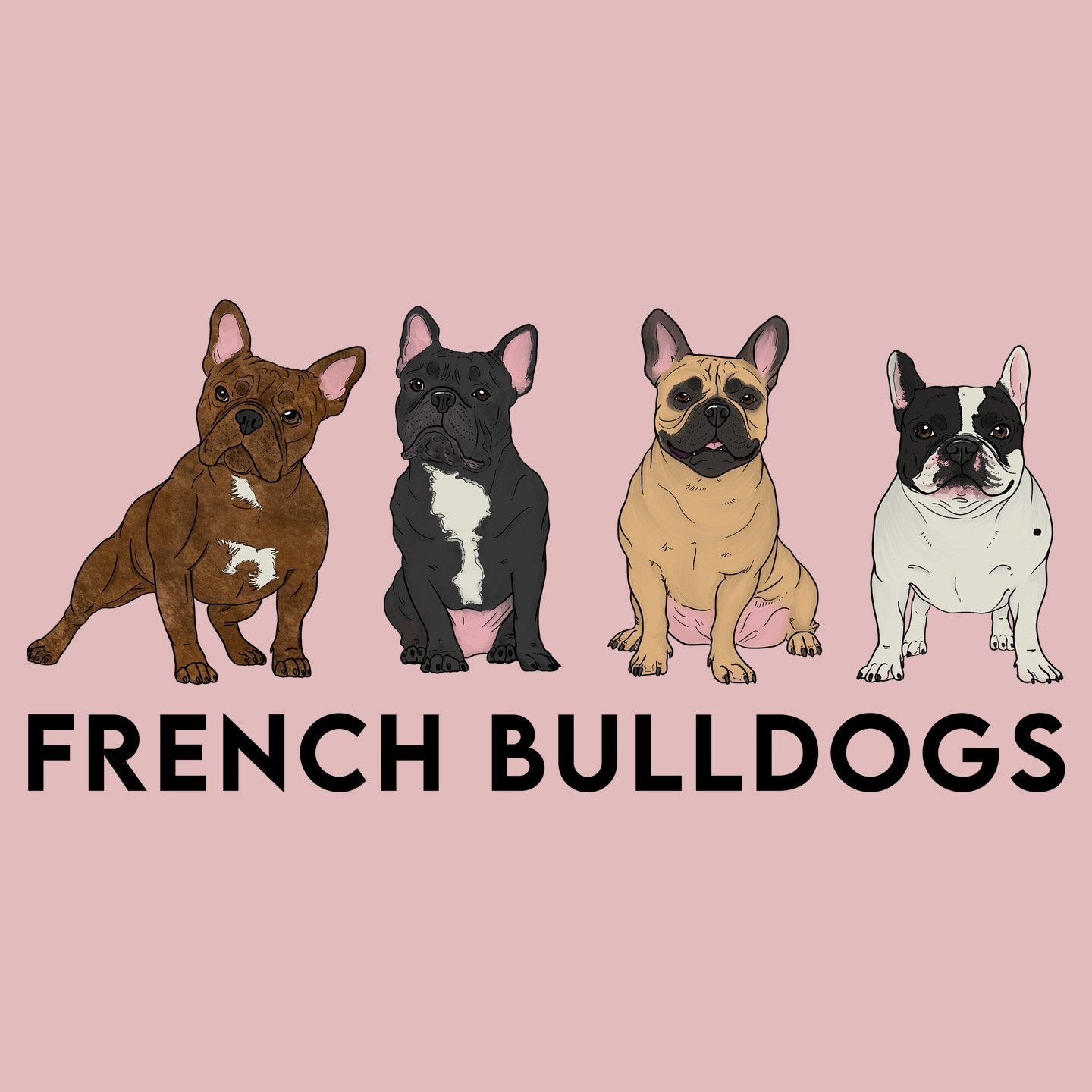 French Bulldogs Lineup - Women's Fitted T-Shirt