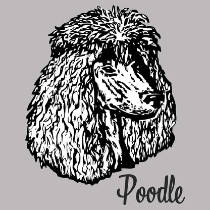 White Poodle Headshot - Adult Unisex Long Sleeve T-Shirt