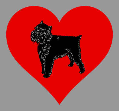 Brussels Griffon on Heart Left Chest - Women's Full-Zip Hoodie Sweatshirt
