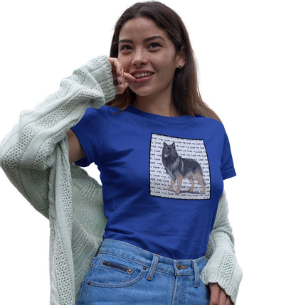 Belgian Tervuren Love Text - Women's Fitted T-Shirt