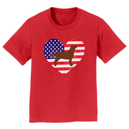 USA Flag Chocolate Lab Silhouette - Kids' Unisex T-Shirt