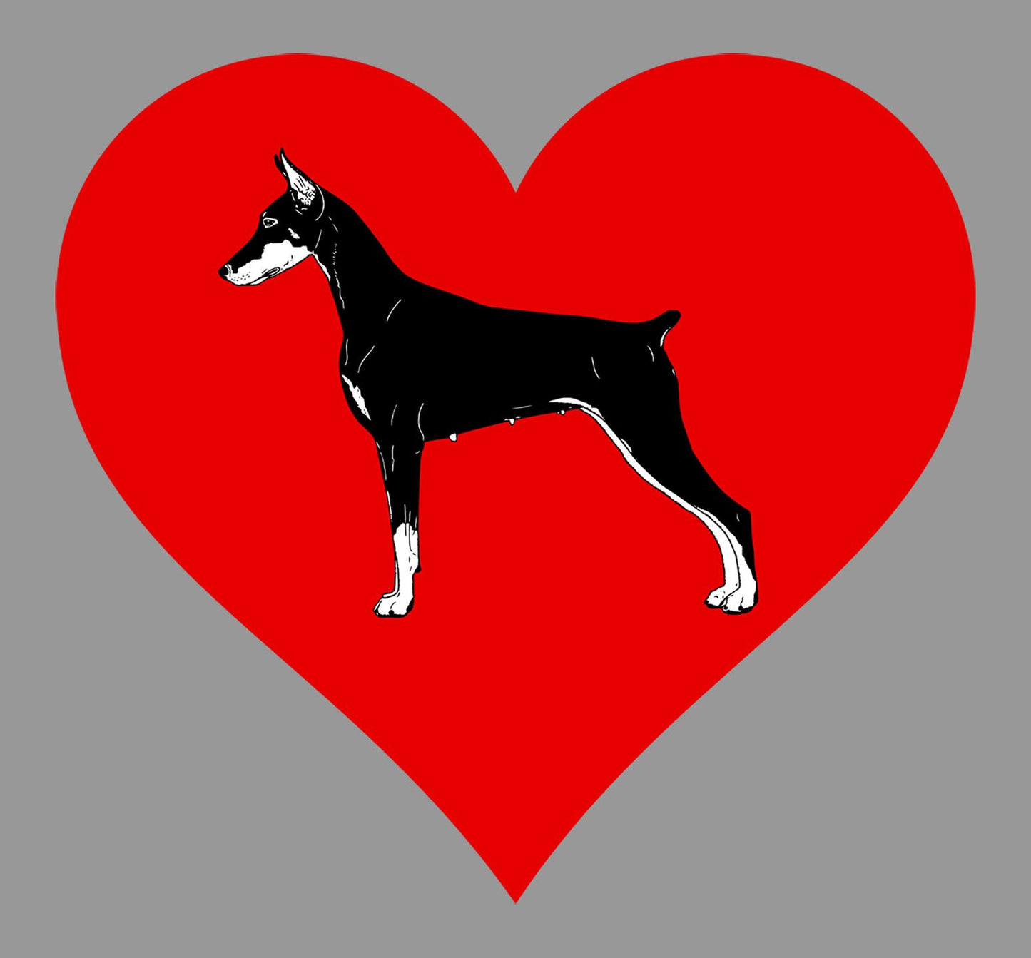 Doberman Pinscher on Heart Left Chest - Women's Full-Zip Hoodie Sweatshirt
