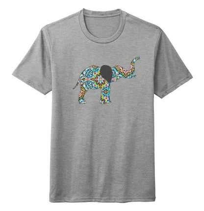 Elephant Mosaic - Adult Tri-Blend T-Shirt