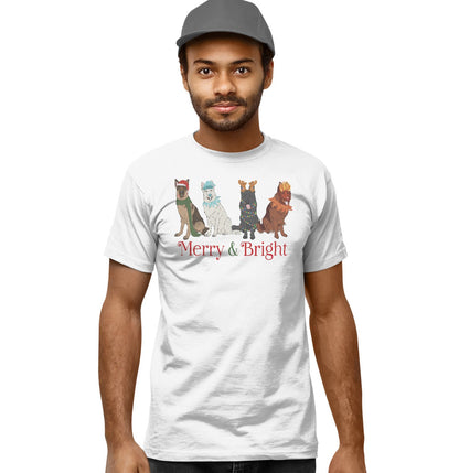 German Shepherd Christmas Line Up - Adult Unisex T-Shirt