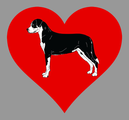 Greater Swiss Mountain Dog on Heart Left Chest - Women's Full-Zip Hoodie Sweatshirt