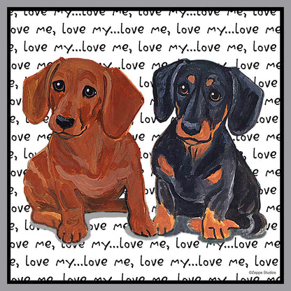 Dachshund Love Text - Kids' Unisex Hoodie Sweatshirt