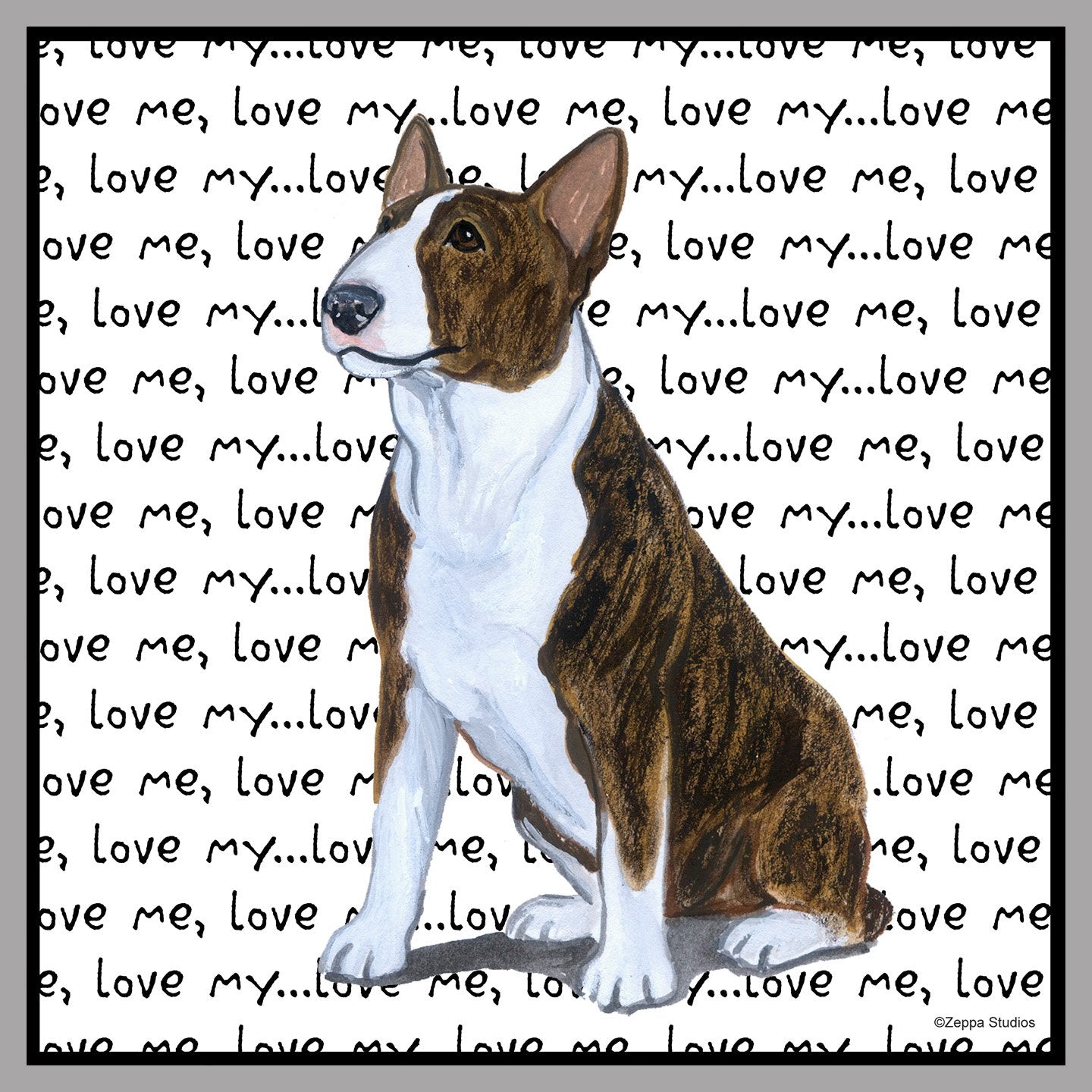 Bull Terrier Love Text - Women's Fitted T-Shirt