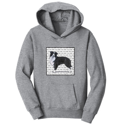 Border Collie Love Text - Kids' Unisex Hoodie Sweatshirt