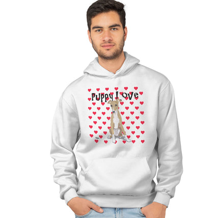 Greyhound Puppy Love - Adult Unisex Hoodie Sweatshirt