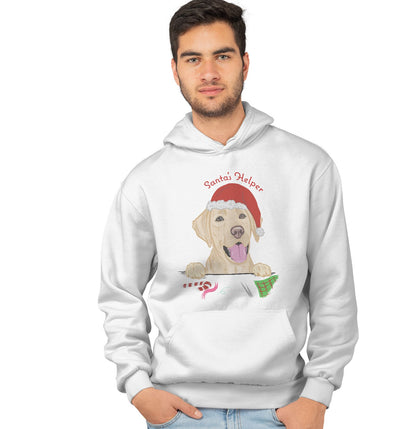 Animal Pride - Santa Helper Yellow Lab - Adult Unisex Hoodie Sweatshirt