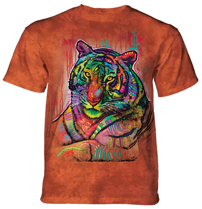 Russo Tiger on Orange - Adult Unisex T-Shirt