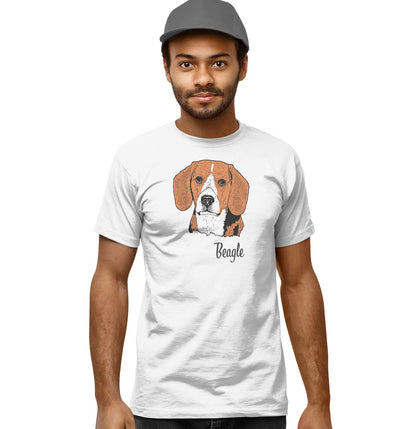 Beagle Headshot - Adult Unisex T-Shirt