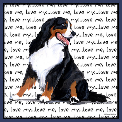 Bernese Mountain Dog Love Text - Adult Unisex Hoodie Sweatshirt