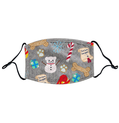 Christmas Dog Pattern - Adult Adjustable Face Mask