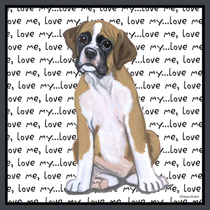 Boxer Puppy Love Text - Women's Fitted T-Shirt