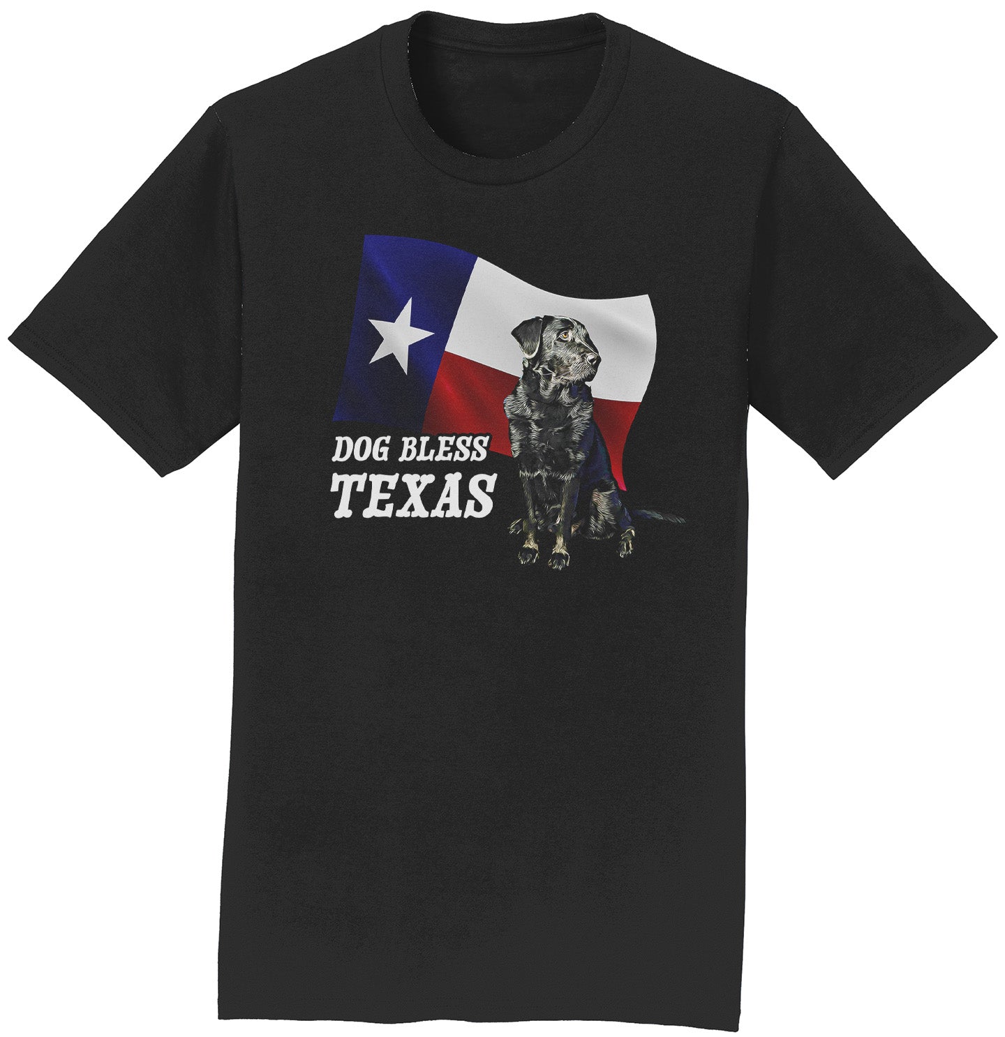 Dog Bless Texas Flag Lab - Adult Unisex T-Shirt